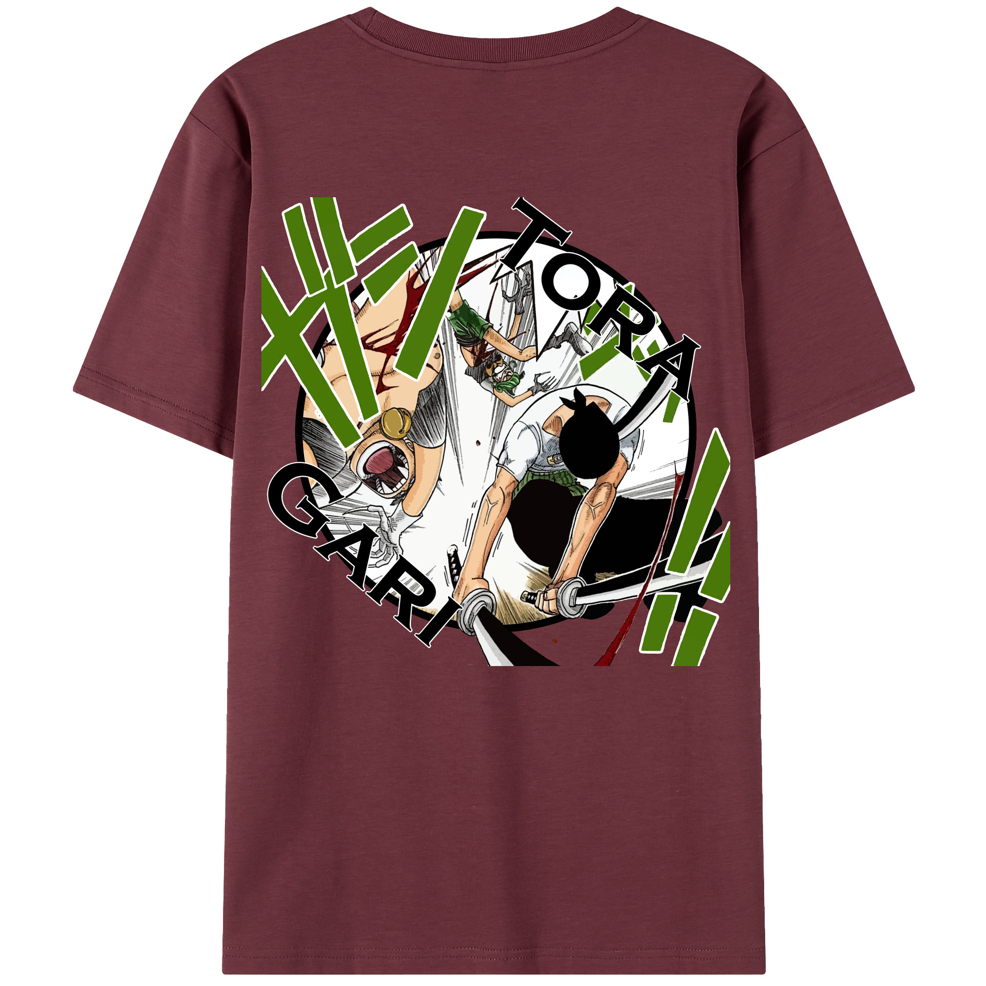 ワンピース ロロノア・ゾロ ONE PIECE Roronoa Zoro 綿100％半袖Tシャツ（背面プリント）